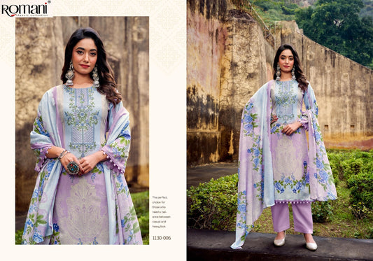 Romani Pakistani Designer Pure Cotton Embroidered Suit