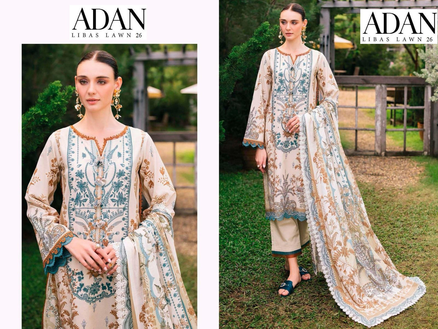 Adan Libaas Pakistani Designer Hit Pure Cotton Embroidered Lawn Suit