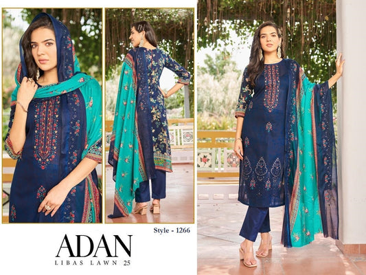 Adan Libas Pakistani Designer Hit Pure Cotton Embroidered Lawn Suit