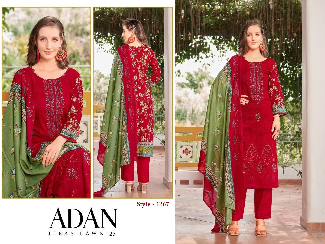 Adan Libas Pakistani Designer Hit Pure Cotton Embroidered Lawn Suit