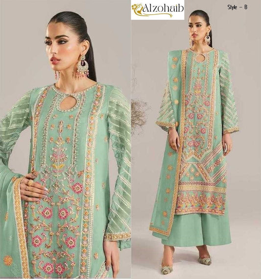 Al Zohaib Pakistani Designer Hit Embroidered Wedding Party Wear Dress