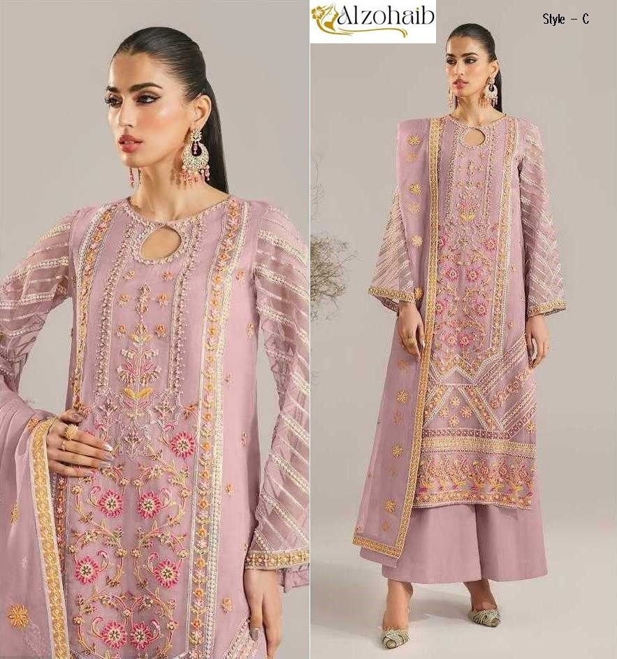 Al Zohaib Pakistani Designer Hit Embroidered Wedding Party Wear Dress