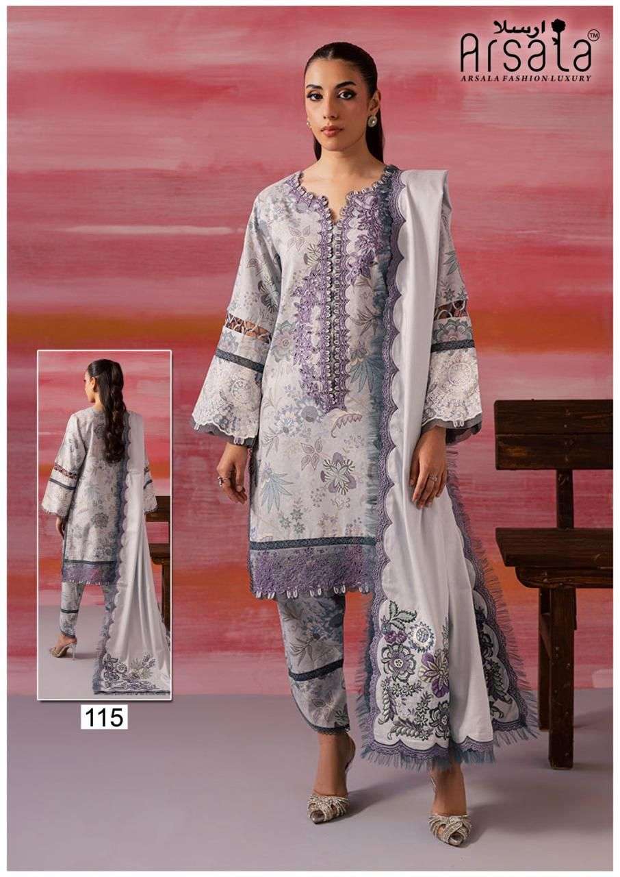 Arsala Pakistani Designer Pure Lawn Cotton Printed Suit - AliShaif
