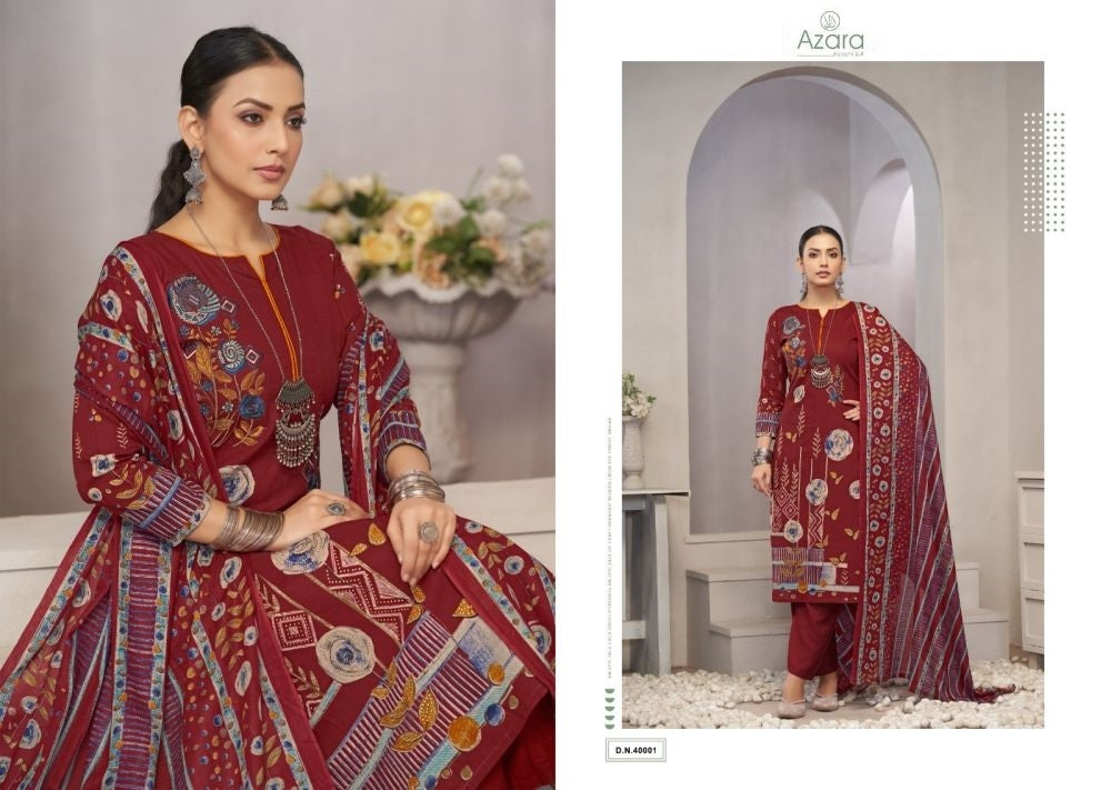 Azara Pakistani Designer Pure Premium Lawn Cotton Embroidered Suit