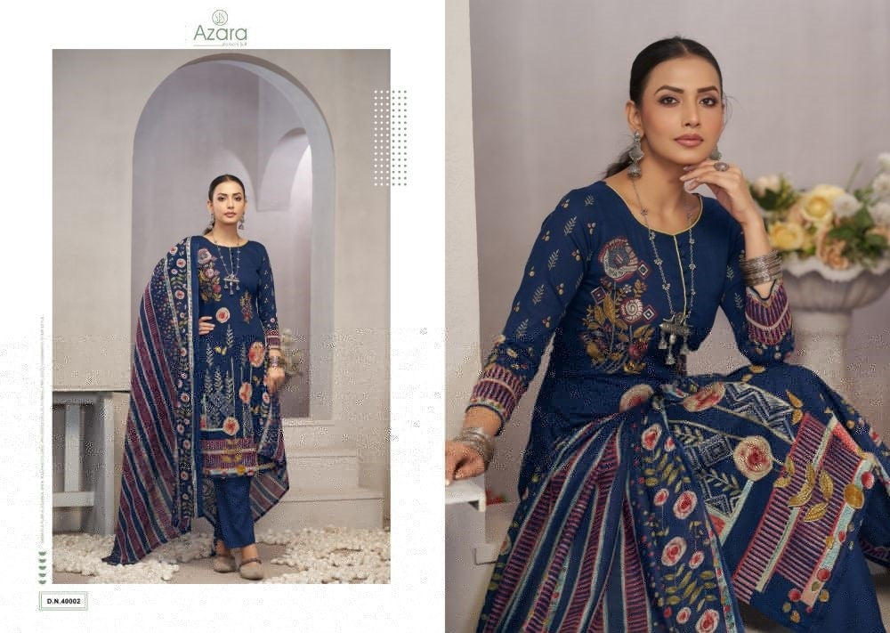 Azara Pakistani Designer Pure Premium Lawn Cotton Embroidered Suit