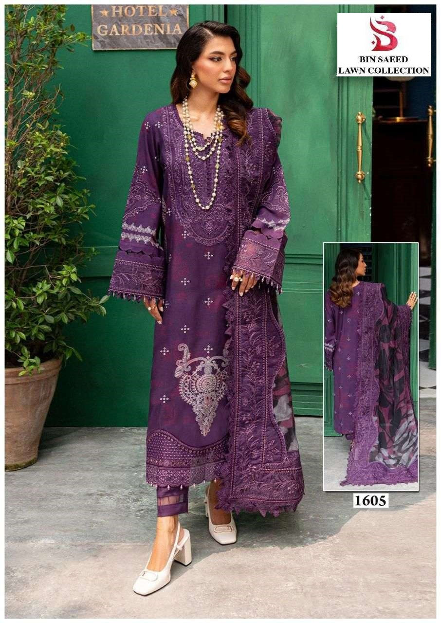 Bin Saeed Pakistani Designer Hit Printed Lawn Cotton Suit - AliShaif