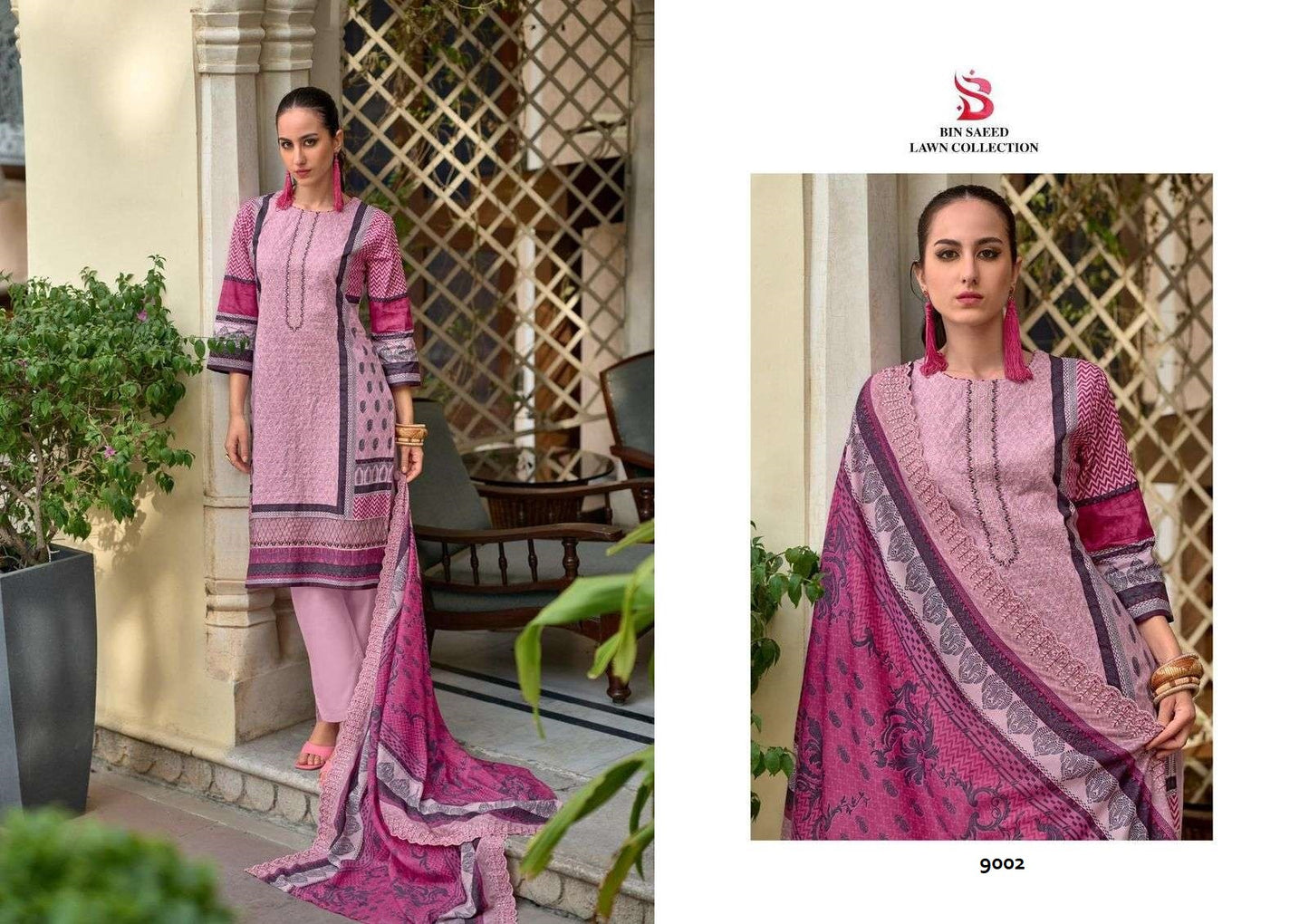 Bin Saeed Pakistani Designer Super Hit Embroidered Lawn Suit - AliShaif