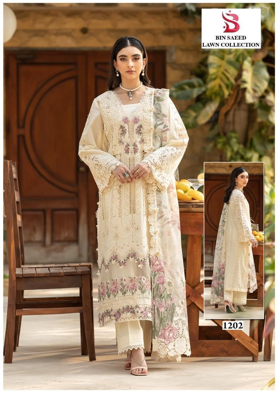 Bin Saeed Pakistani Designer Hit Printed Lawn Cotton Suit