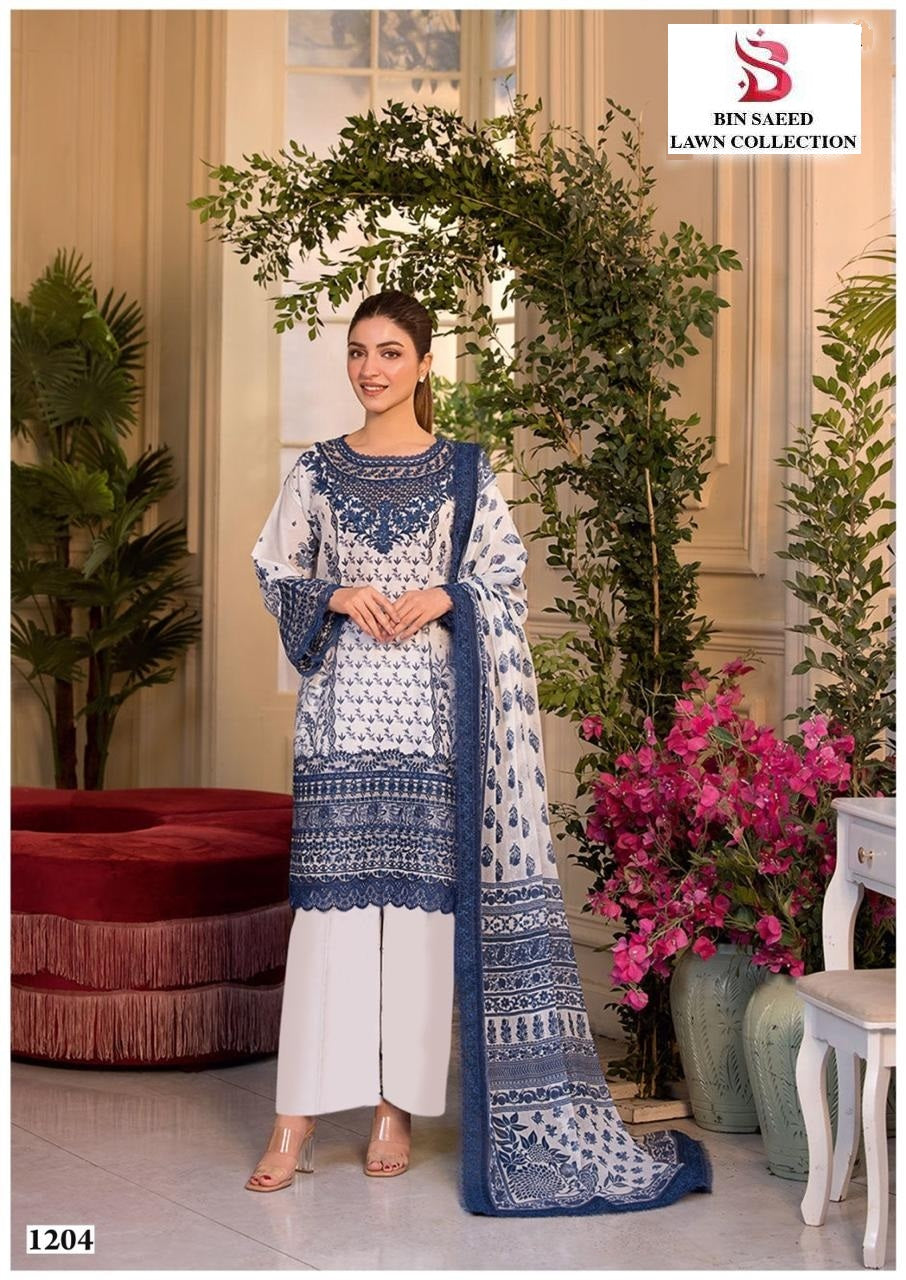 Bin Saeed Pakistani Designer Hit Printed Lawn Cotton Suit