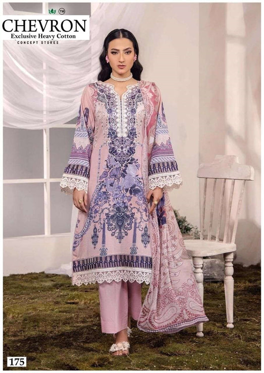 Chevron Pakistani Designer Pure Lawn Cotton Printed Suit