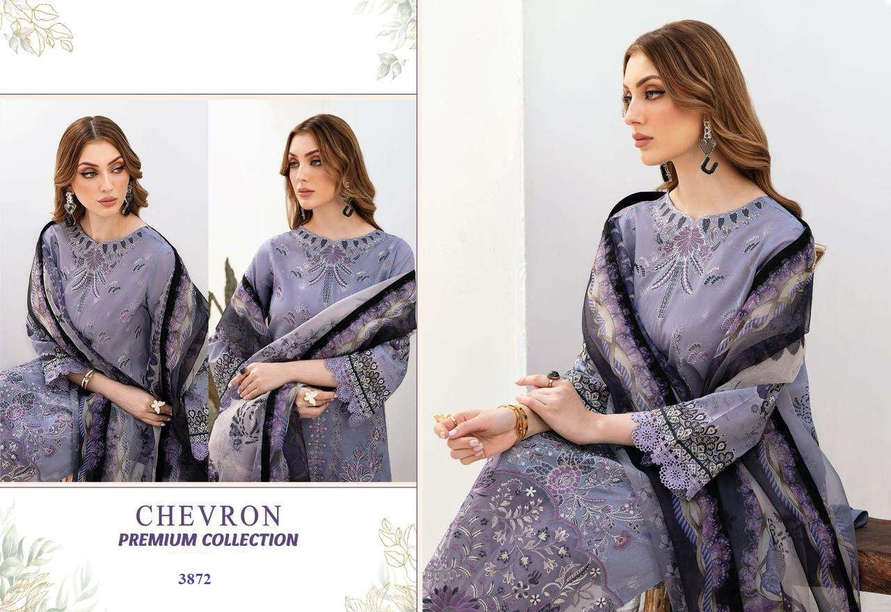 Chevron Pakistani Designer Pure Lawn Embroidered Lawn Suit