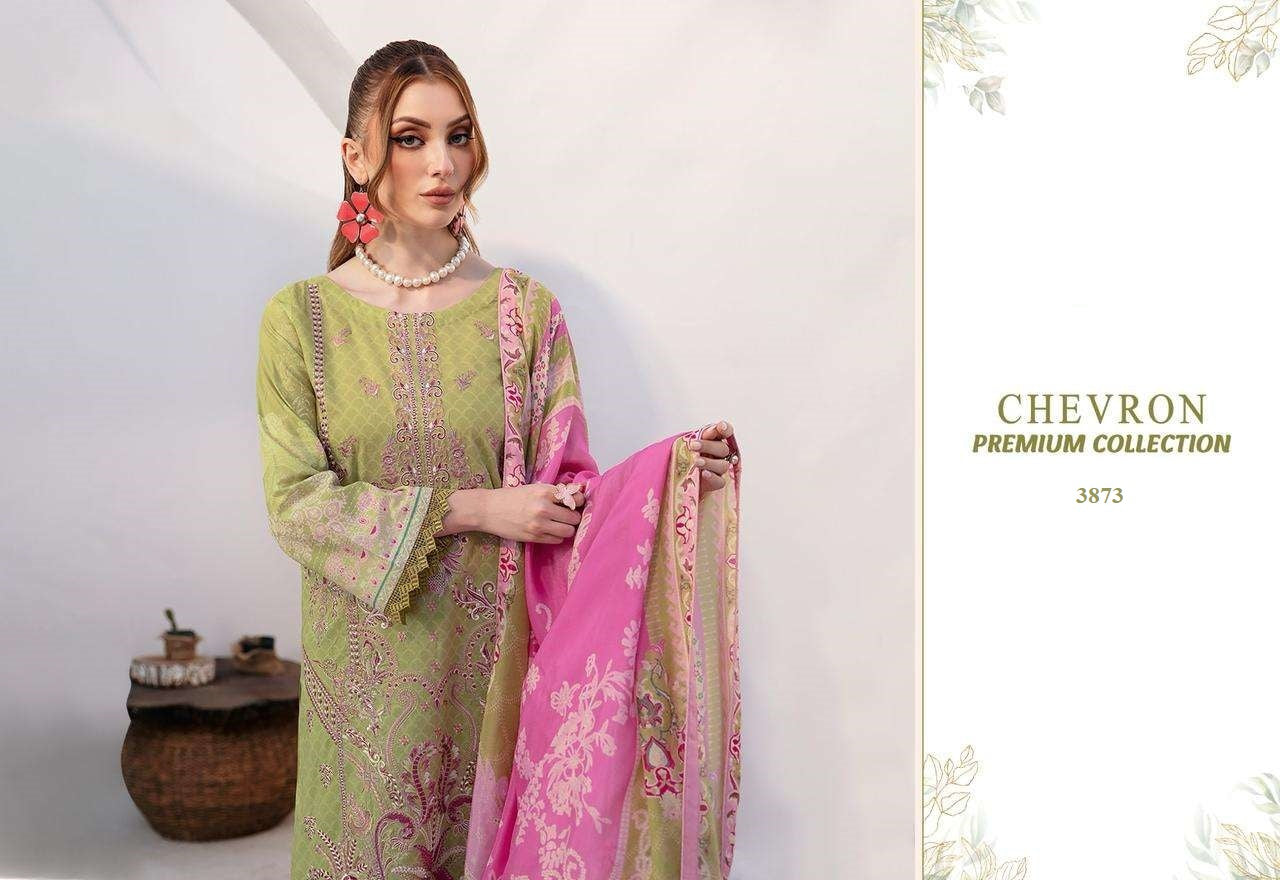 Chevron Pakistani Designer Pure Lawn Embroidered Lawn Suit