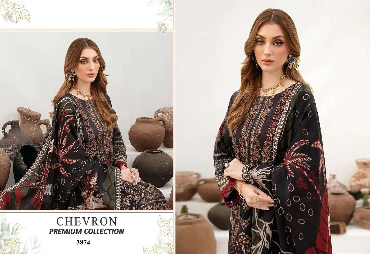 Chevron Pakistani Designer Pure Lawn Embroidered Lawn Suit