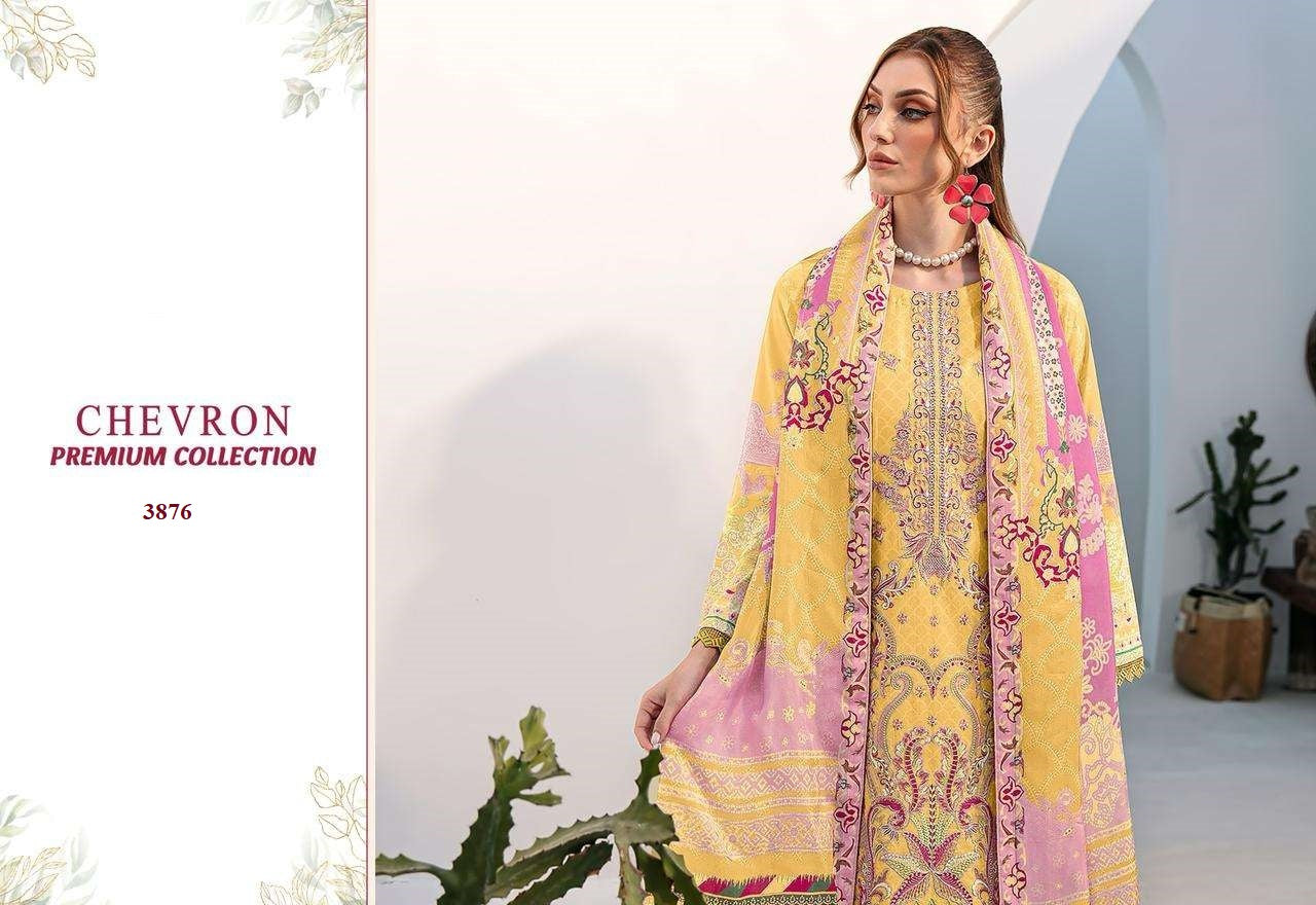 Chevron Pakistani Designer Pure Lawn Embroidered Lawn Suit