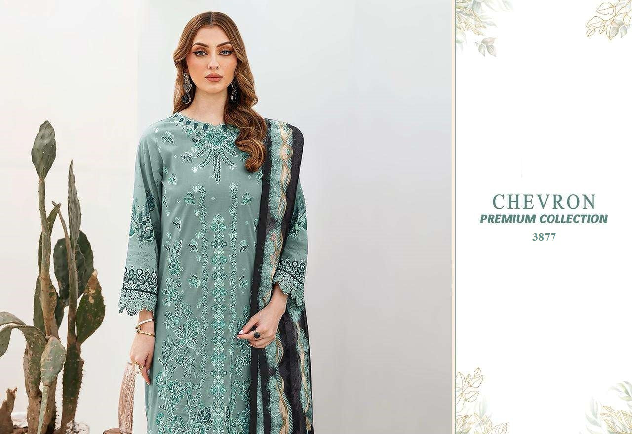 Chevron Pakistani Designer Pure Lawn Embroidered Lawn Suit