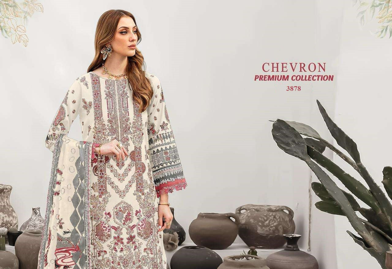 Chevron Pakistani Designer Pure Lawn Embroidered Lawn Suit