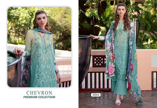Chevron Pakistani Designer Pure Cotton Embroidered Lawn Suit