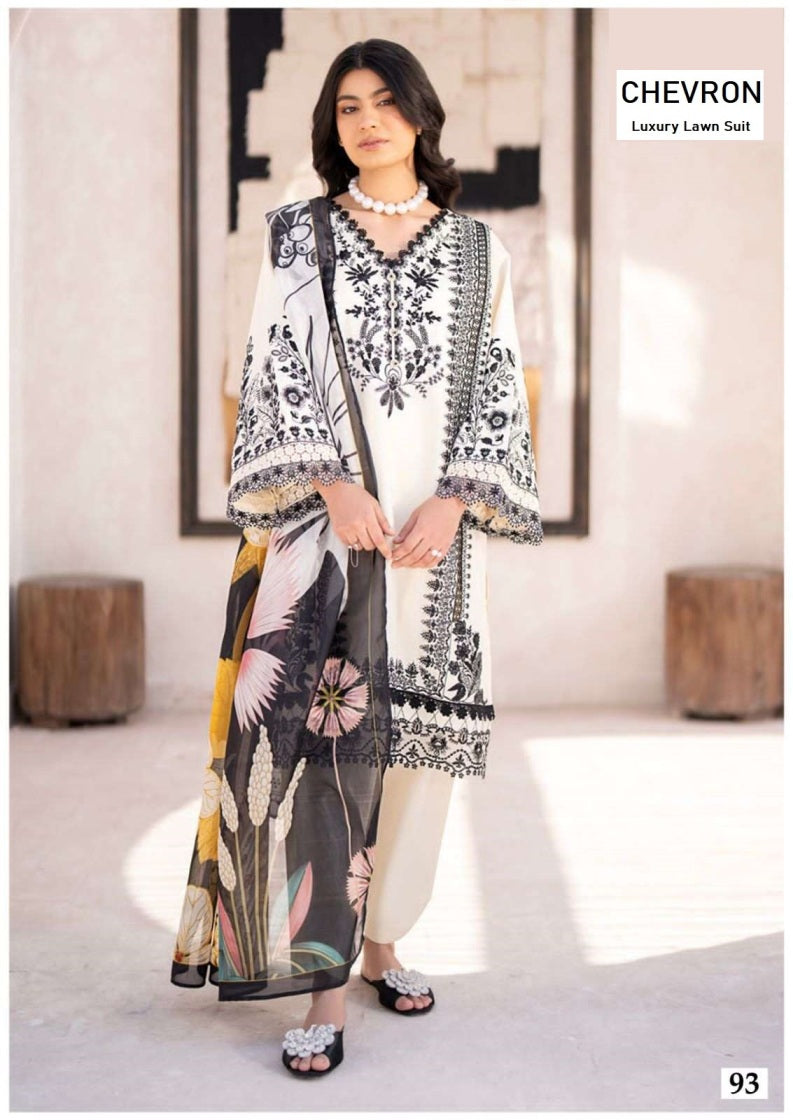 Chevron Pakistani Designer Pure Lawn Cotton Printed Suit
