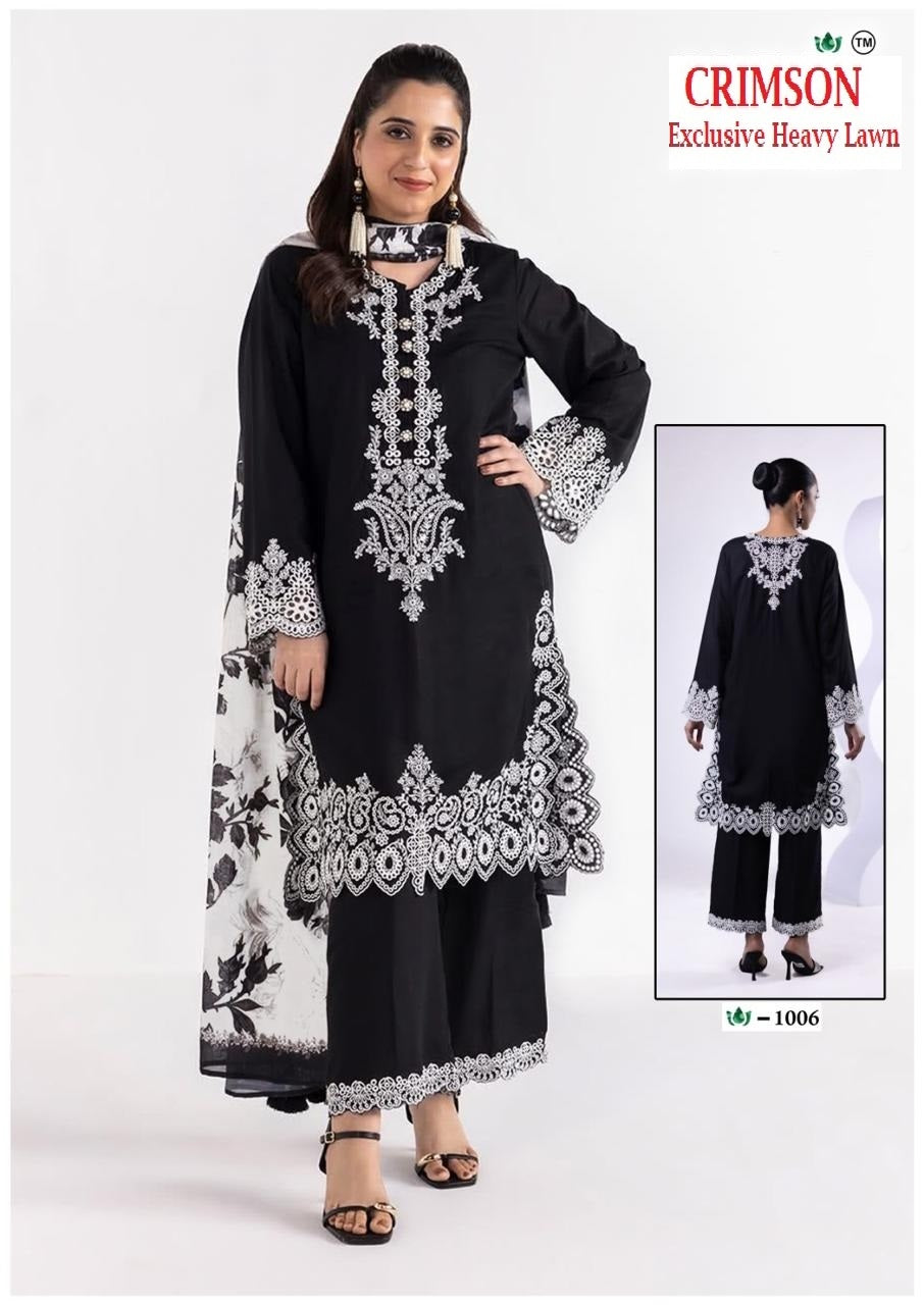 Crimson Pakistani Designer Hit Cotton Printed Suit