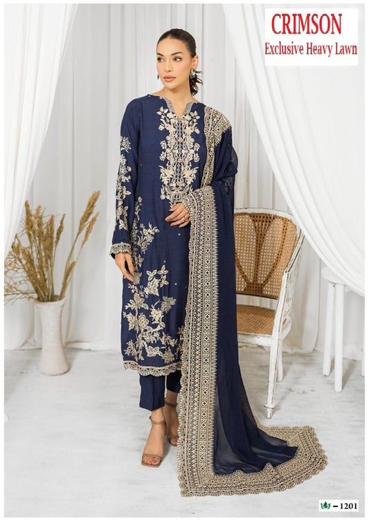 Crimson Pakistani Designer Hit Cotton Printed Suit