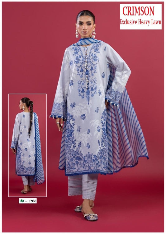 Crimson Pakistani Designer Hit Cotton Printed Suit