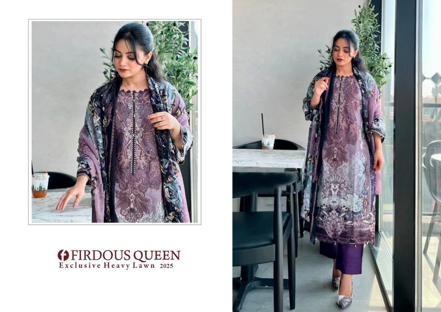 Firdous Queen Exclusive Pakistani Designer Embroidered Lawn Suit