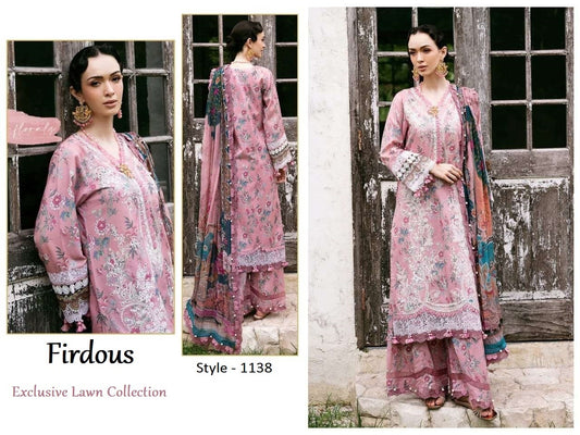 Firdous Exclusive Pakistani Designer Pure Cotton Embroidered Suit