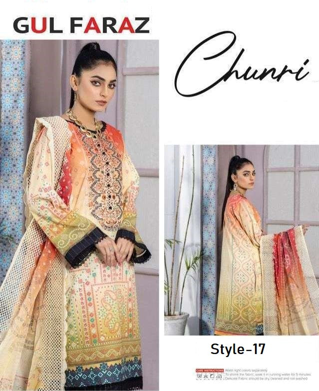 Gul Faraz Pakistani Designer Hit Digital Print Embroidered Suit
