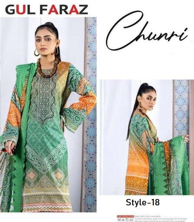 Gul Faraz Pakistani Designer Hit Digital Print Embroidered Suit