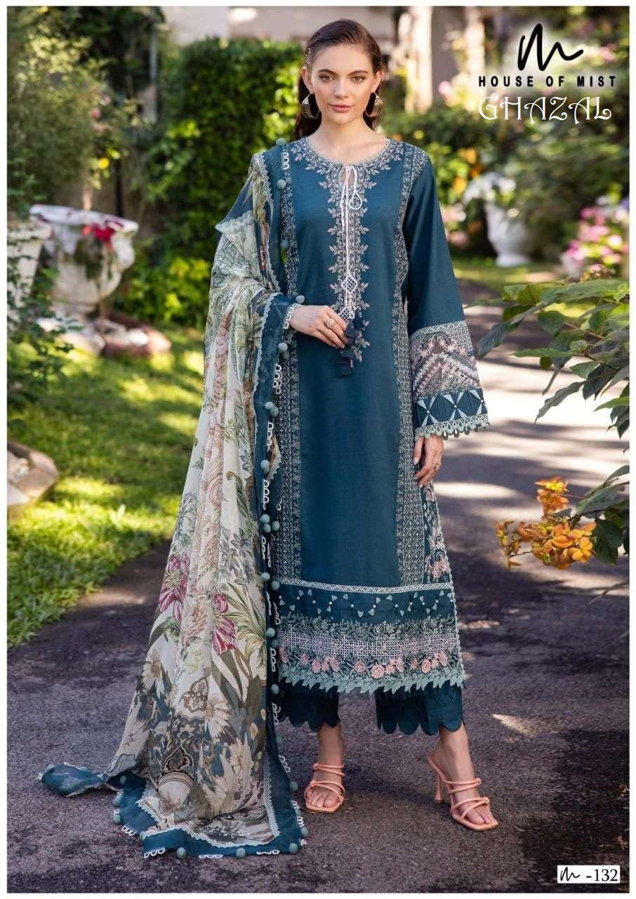 Ghazal Pakistani Designer Pure Cotton Printed Shalwar Suit