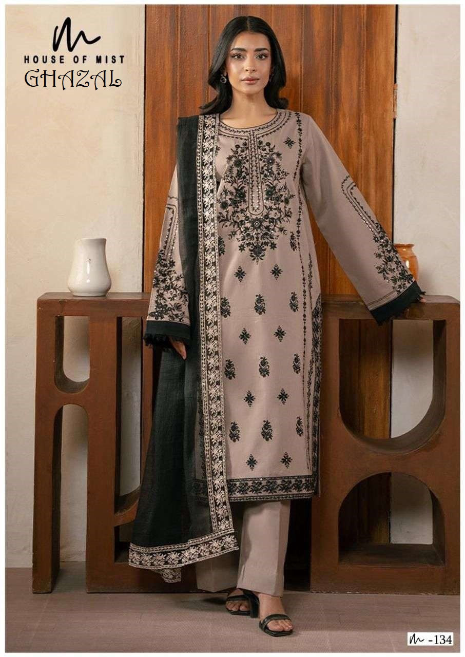 Ghazal Pakistani Designer Pure Cotton Printed Shalwar Suit