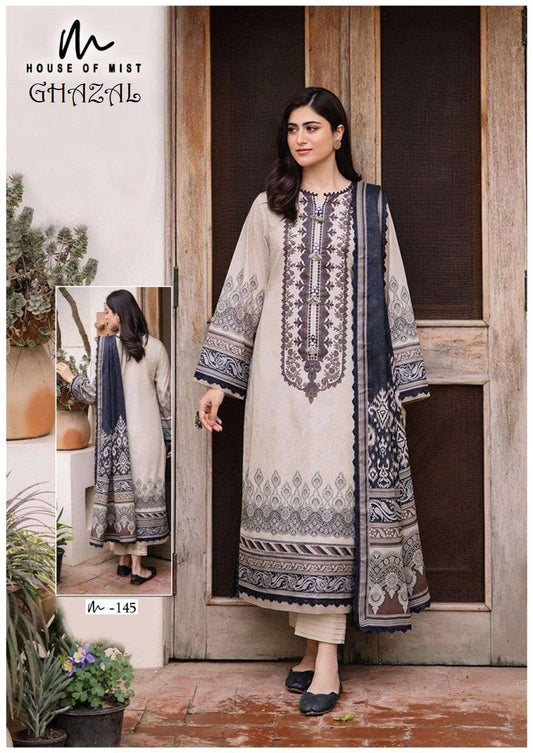 Ghazal Pakistani Designer Pure Cotton Printed Shalwar Suit