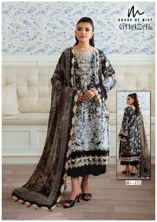 Ghazal Pakistani Designer Pure Cotton Printed Shalwar Suit