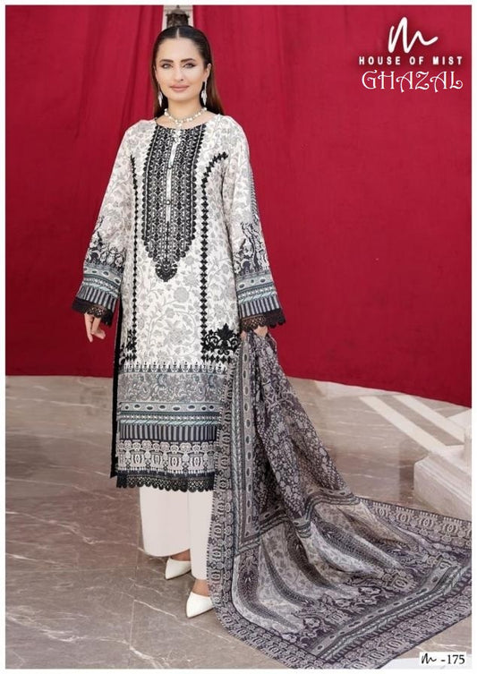 Ghazal Pakistani Designer Pure Cotton Printed Shalwar Suit