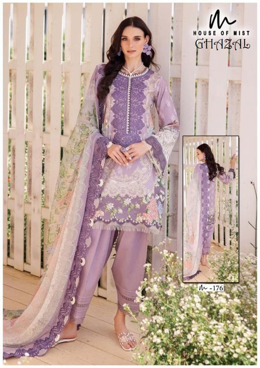 Ghazal Pakistani Designer Pure Cotton Printed Shalwar Suit