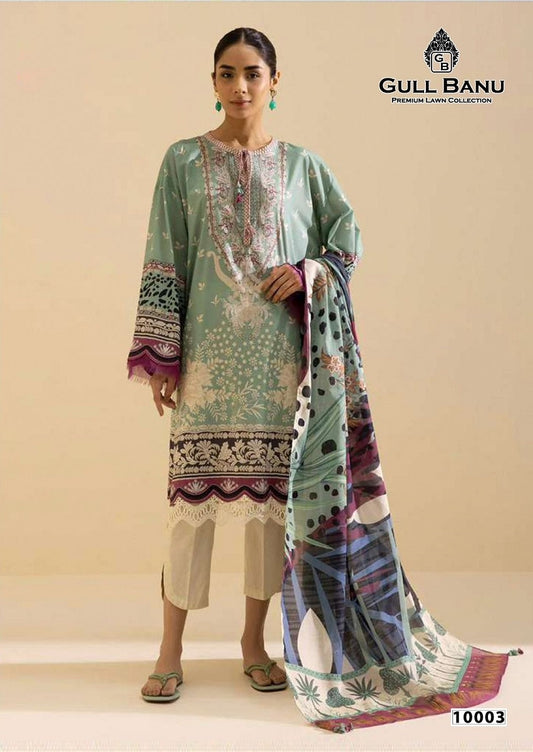 Gull Banu Pakistani Designer Pure Lawn Cotton Printed Suit