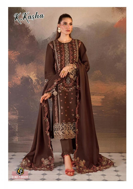 K.Kasha Pakistani Designer Pure Lawn Cotton Printed Suit