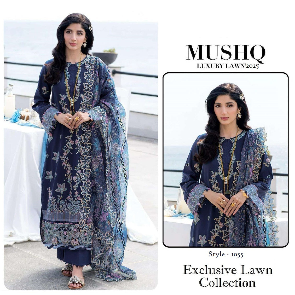 Mushq Pakistani Designer Premium Hit Embroidered Lawn Suit