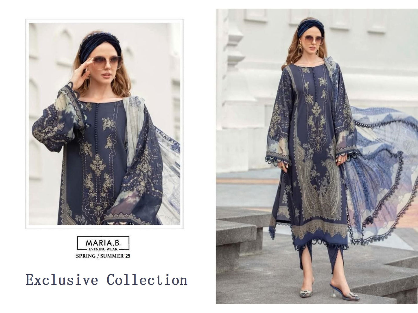 Maria B Pakistani Designer Stylish Hit Embroidered Lawn Suit