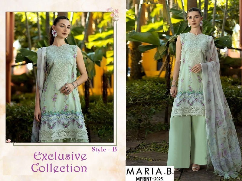 Maria B Mprint Pakistani Designer Stylish Hit Embroidered Lawn Suit