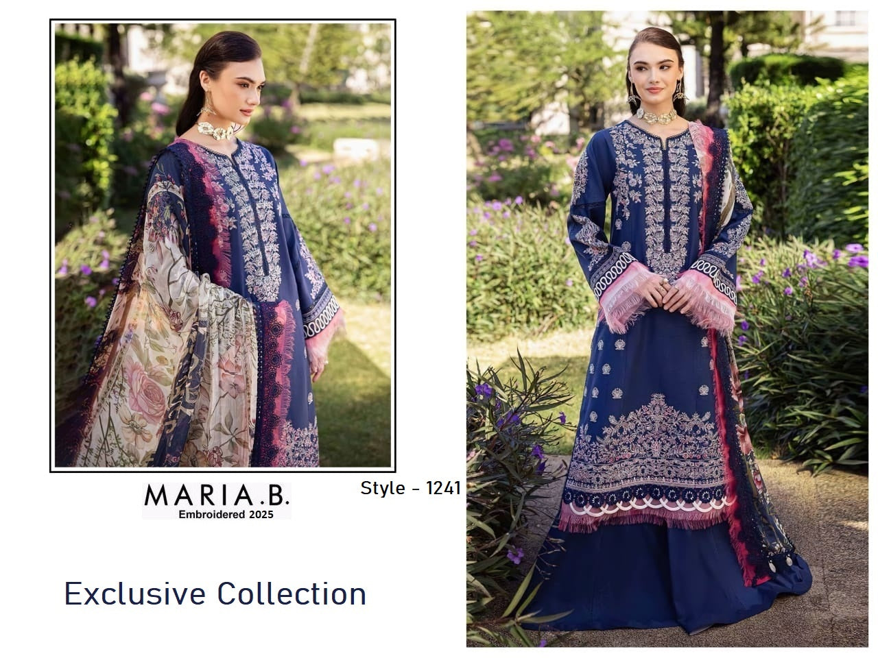 Maria B Pakistani Designer Luxury Cotton Embroidered Lawn Suit