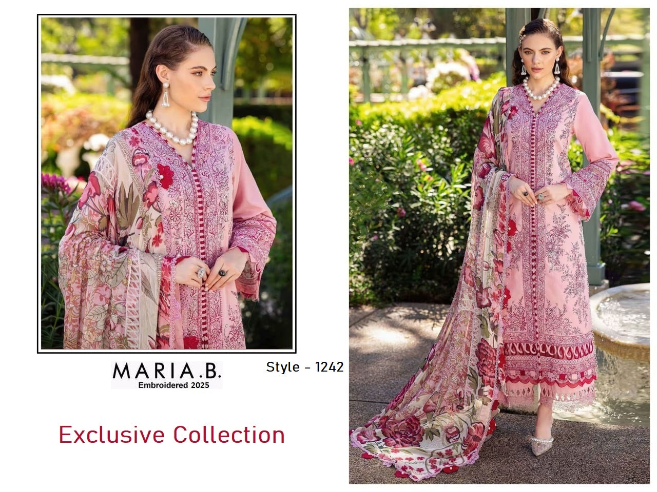 Maria B Pakistani Designer Luxury Cotton Embroidered Lawn Suit