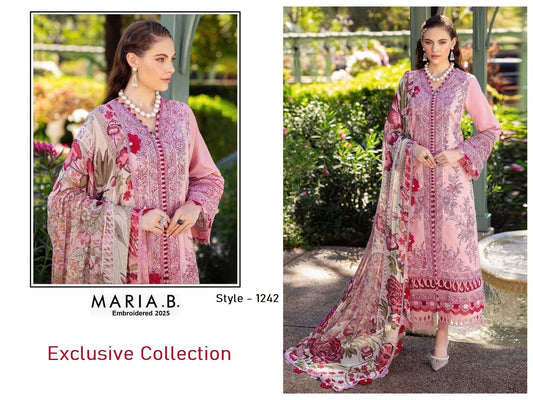 Maria B Pakistani Designer Luxury Cotton Embroidered Lawn Suit
