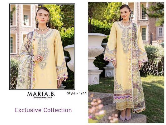 Maria B Pakistani Designer Luxury Cotton Embroidered Lawn Suit