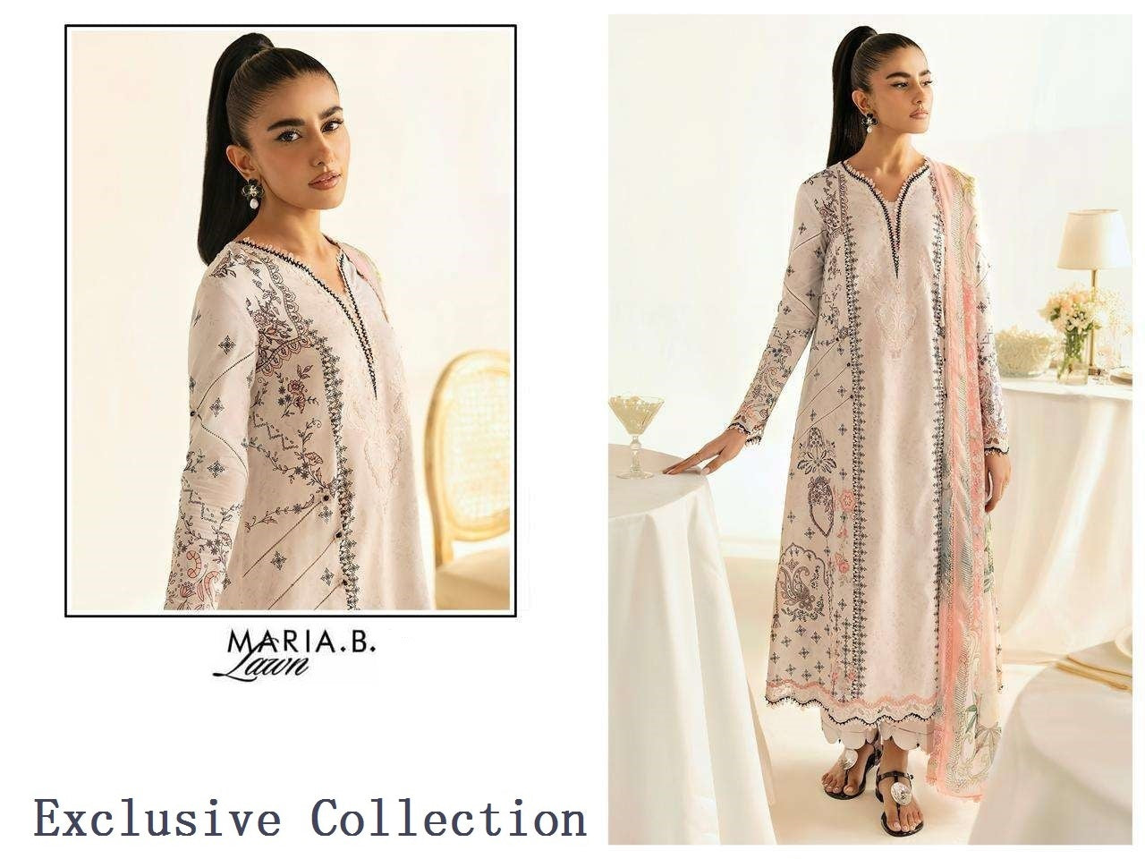 Maria B Pakistani Designer Exclusive Embroidered Lawn Suit