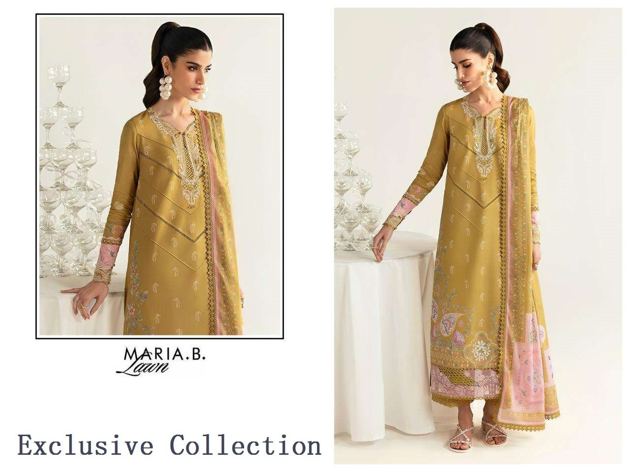 Maria B Pakistani Designer Exclusive Embroidered Lawn Suit