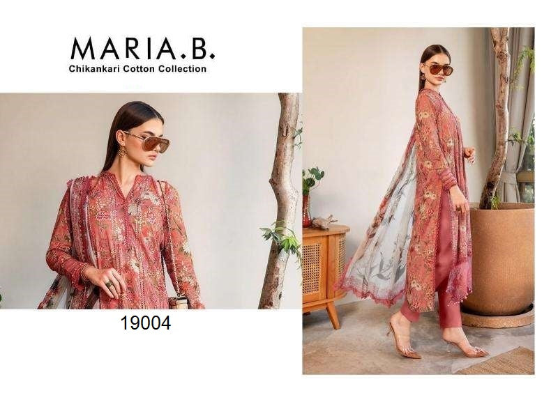 Maria B Pakistani Designer Luxury Pure Cotton Embroidered Lawn Suit