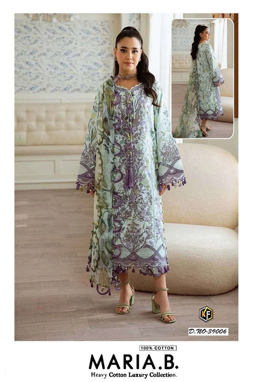 Maria B Pakistani Designer Pure Cotton Lawn Printed Suit