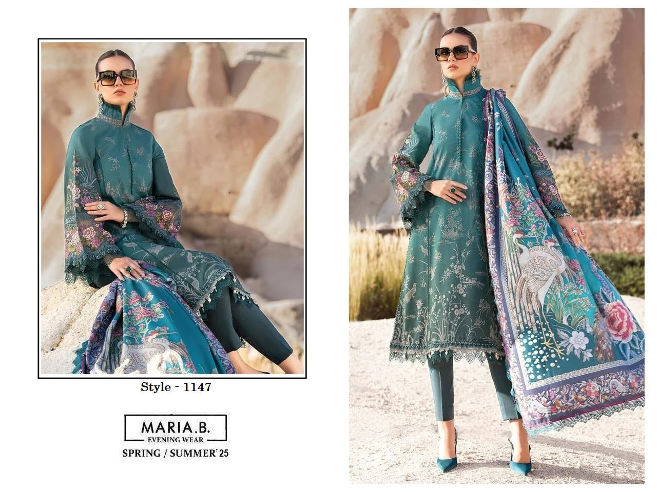 Maria B Pakistani Designer Stylish Hit Embroidered Lawn Suit - AliShaif
