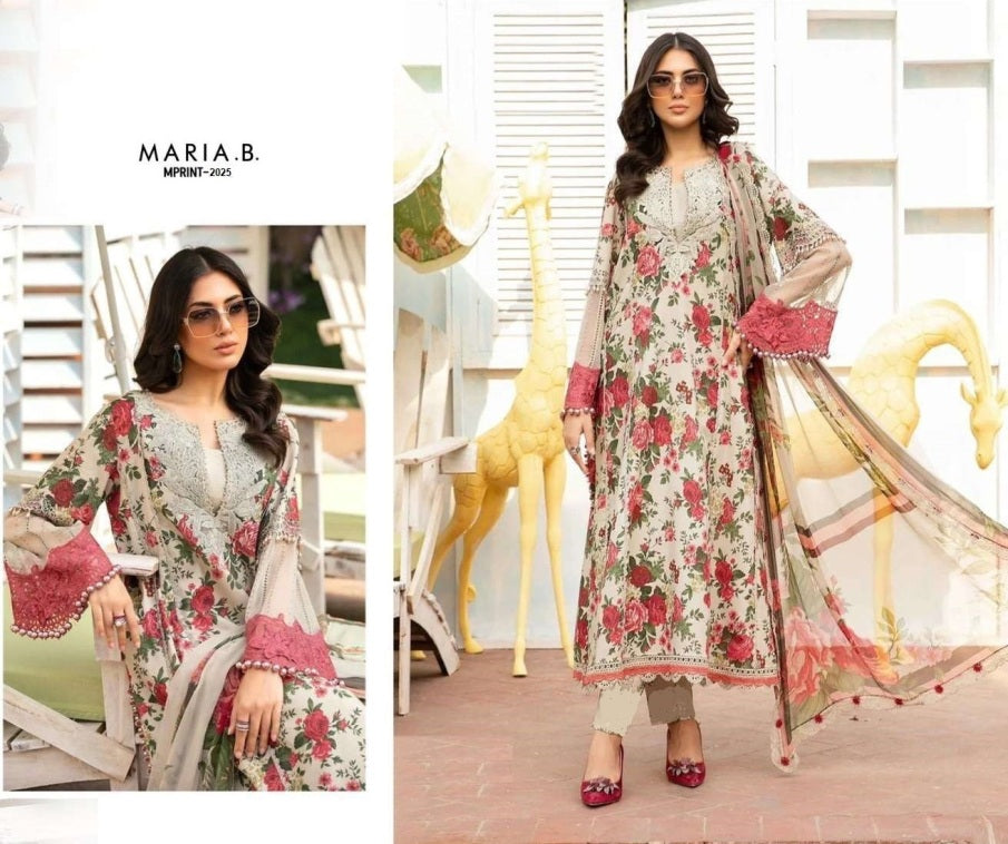 Maria B Mprint Pakistani Designer Stylish Hit Embroidered Lawn Suit